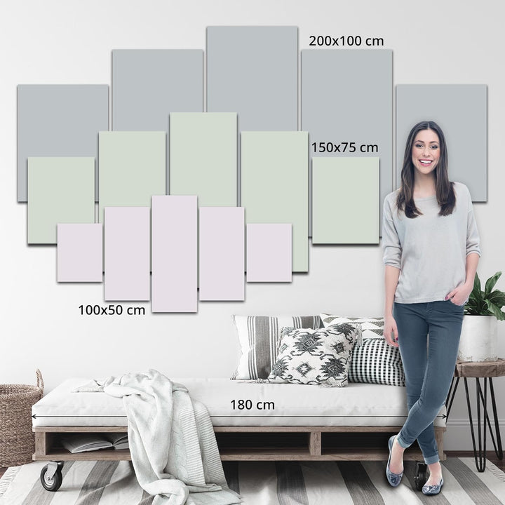 Runa Art Wandbilder Home 5 Teilig Bild auf Vlies Leinwand Deko Wohnzimmer Vintage Violett Lila 02685