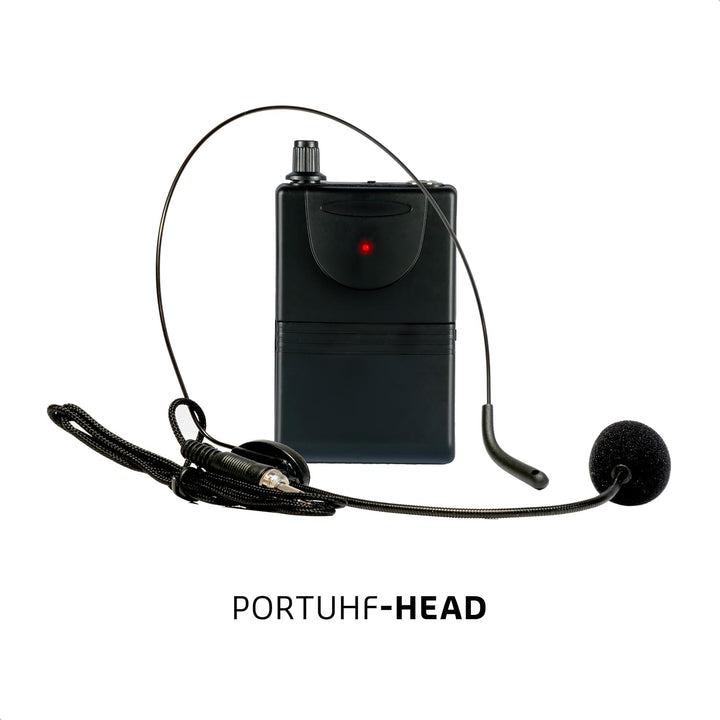 Ibiza - PORTUHF-Head - Kopfbügelmikrofon mit UHF 863MHz Taschensender - Batteriebetrieben - Drahtlos