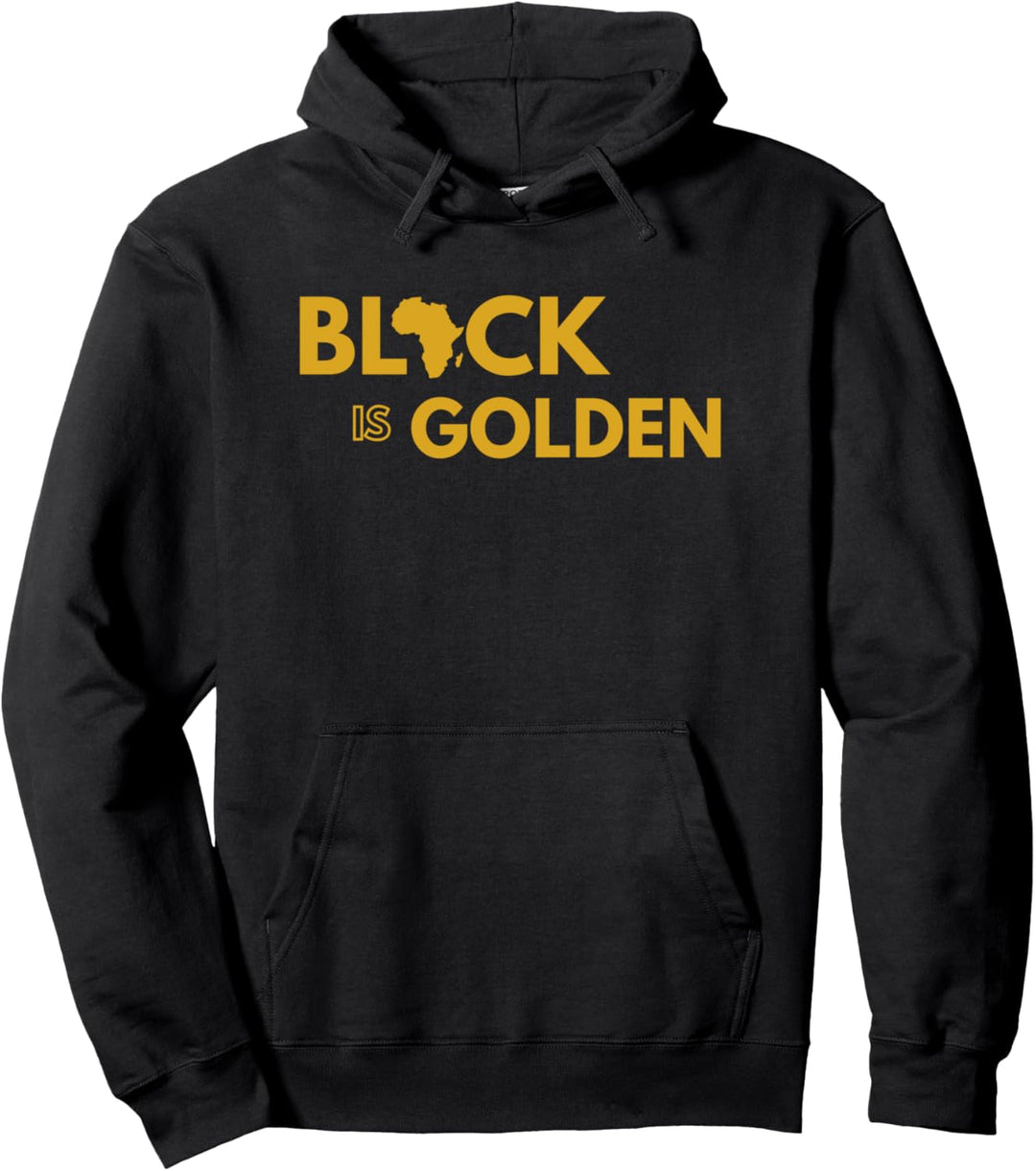 Schwarz ist goldenes Afrika Pullover Hoodie
