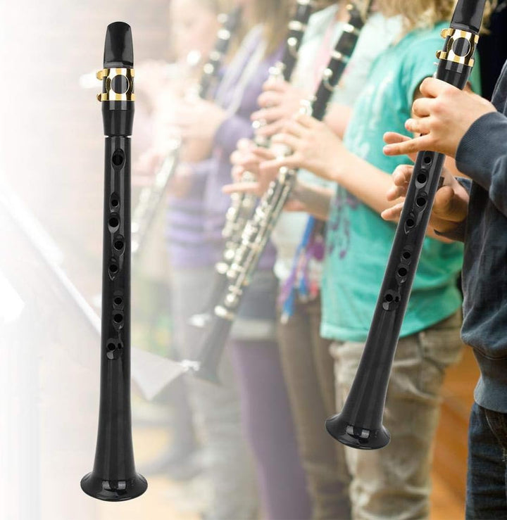 Bb Taschensaxophon, Mini Blasinstrument mit Blatt und Tragetasche, Kunststoff Saxophon für Schüler,