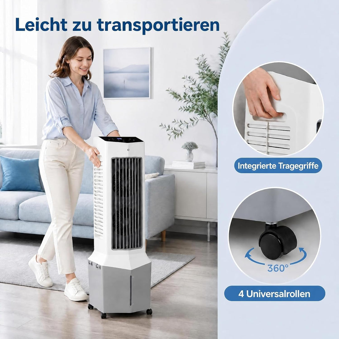 COSTWAY 12L Verdunstungskühler, mobiler Ventilator mit Fernbedienung