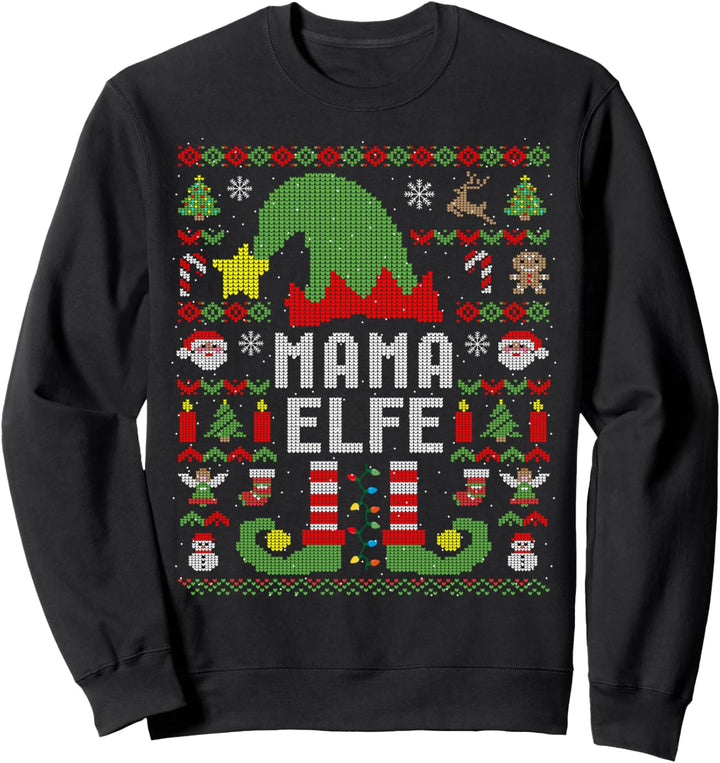 Mama Elfe Ugly Christmas Weihnachten Partnerlook Sweatshirt