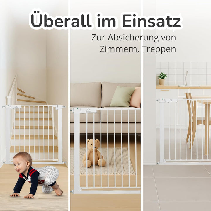 Luca Treppengitter ohne Bohren | Türgitter &amp; Treppenschutzgitter zum Klemmen | verlängerbar 75-194 c