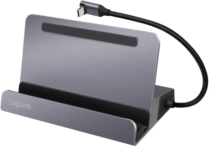 USB 3.2 Gen1 Dockingstation 6-Port mit USB PD (PowerDelivery 100W) aus Aluminium, Halterung für Tabl