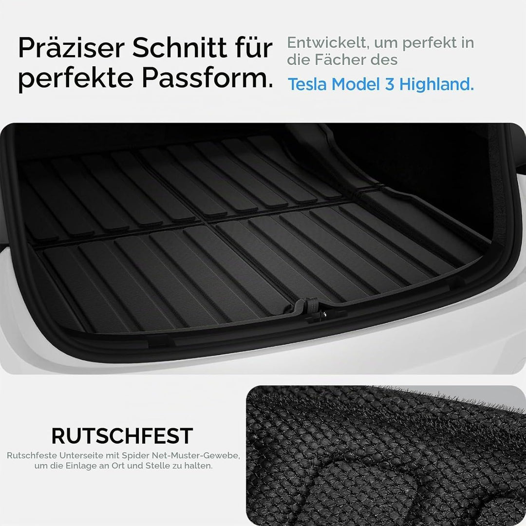 Spigen Tesla Model 3 Highland 2024 Hintere Kofferaummatte, Stossfestes XPE-Material zum Schutz der I