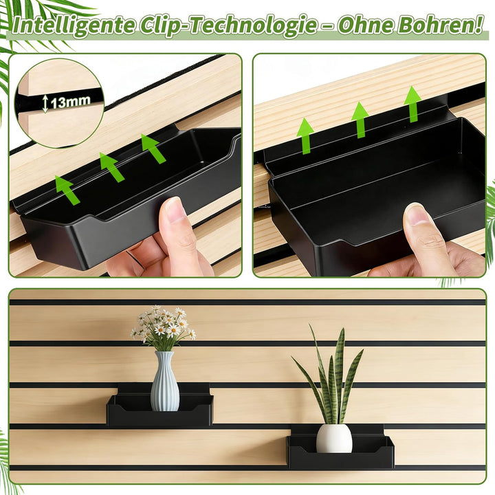 Meetory Zubehör für Akustikpaneele - 2 Stück Regal für Akustikpaneele Ohne Bohren Wandorganizer Wand