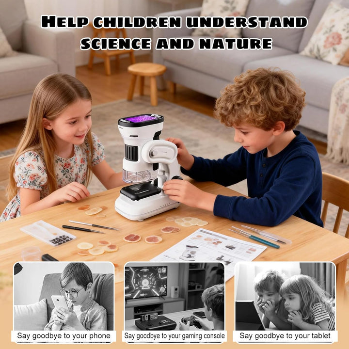 Kindermikroskop mit 200X- bis 1000X,Mikroskop für Kinder