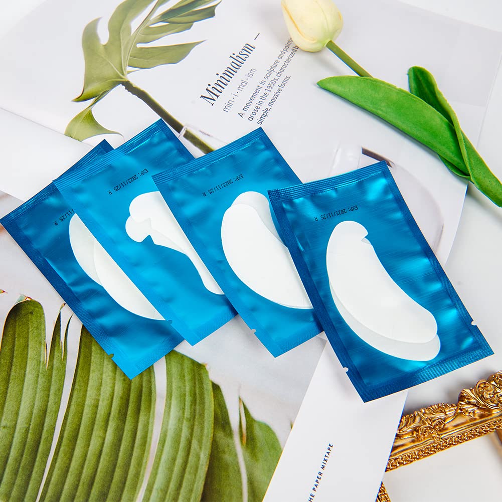 Lunamoon Augenpads für Wimpernverlängerung Pad 100Paar Wimpern Pads V-Shape V-pads Blue, V-pads Blue