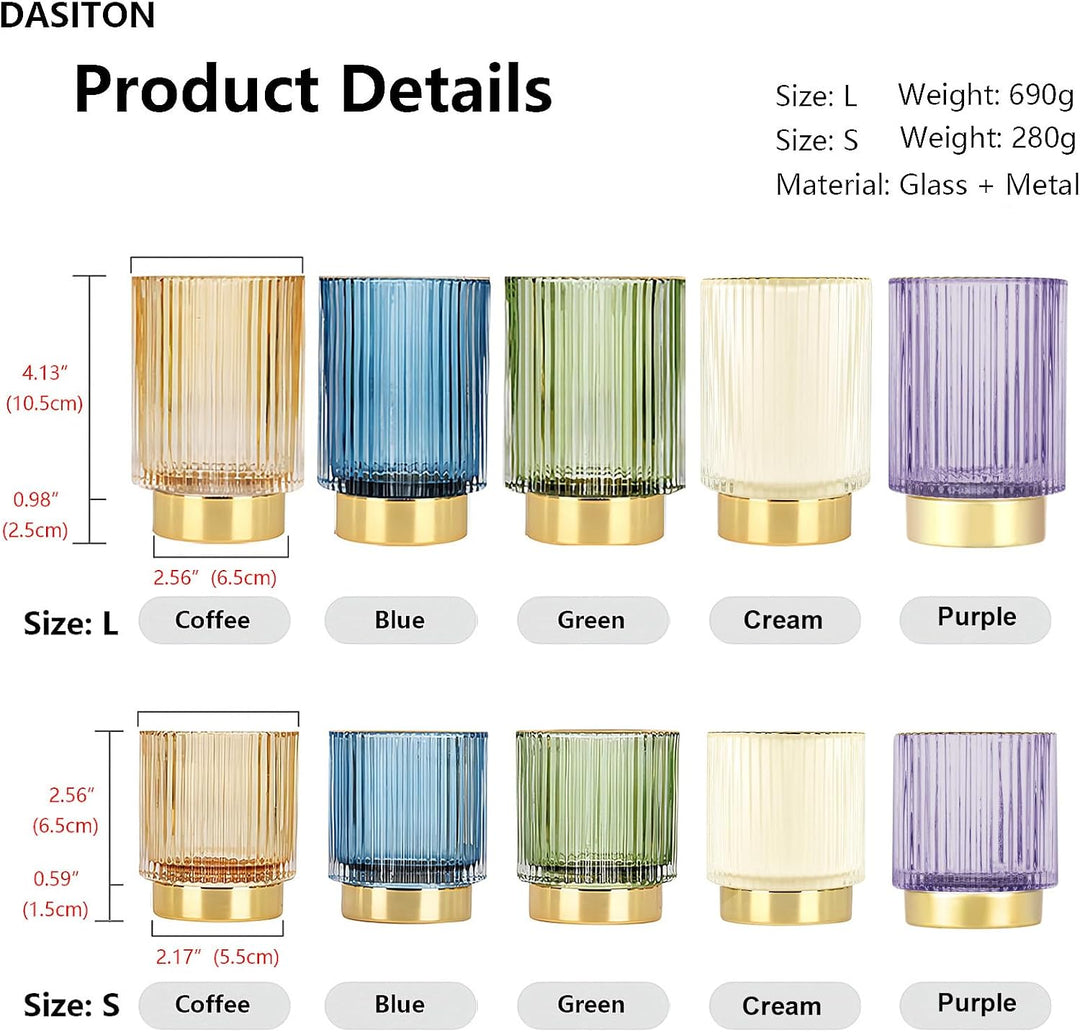 DASITON Make up Pinsel Organizer,Kosmetik Organizer Gold,Pinsel Organizer aus Glas,Pinselhalter Kosm