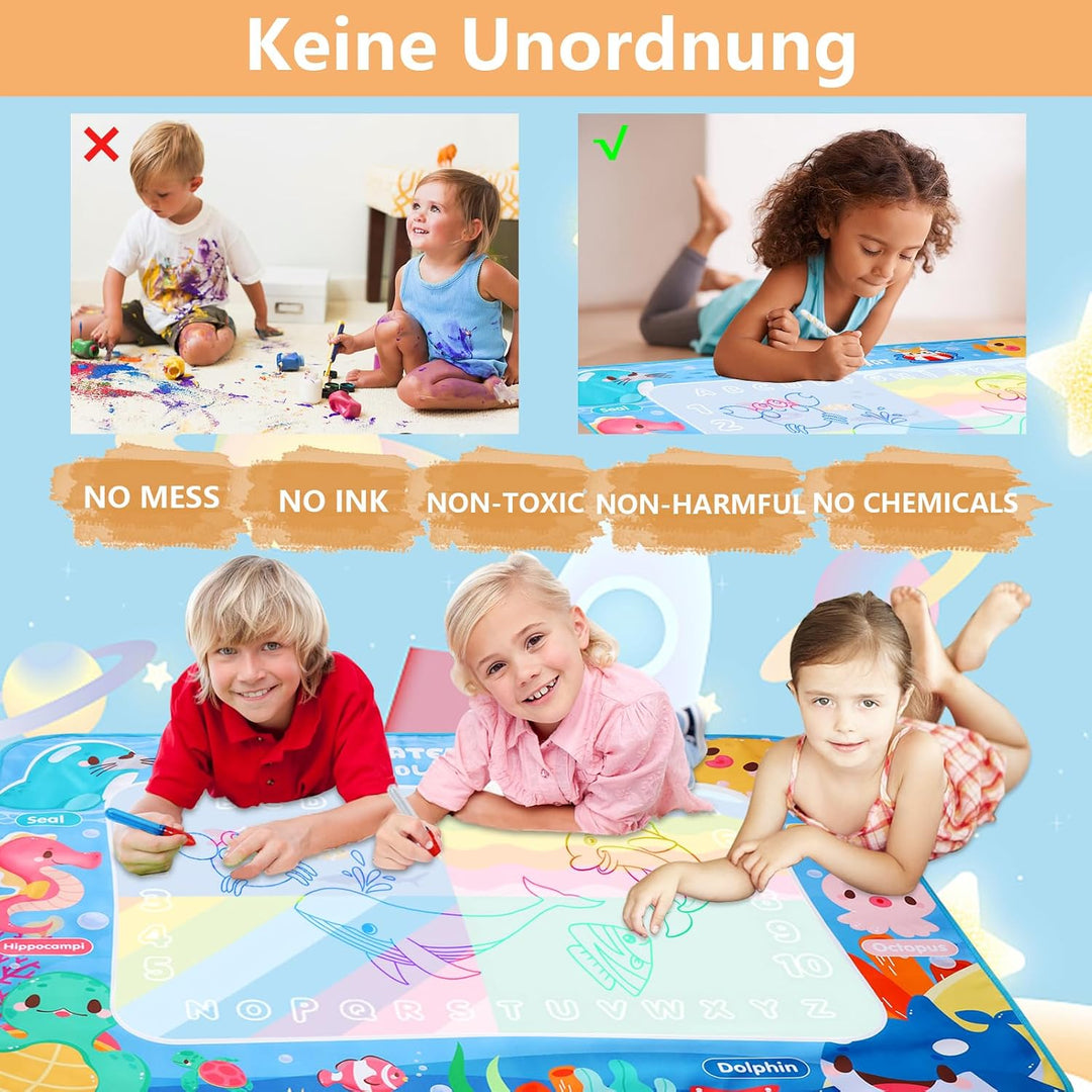 LEcylankEr Wasser Doodle Matte 120x90cm, Gross Aqua Doodle Wassermalmatte XXL, Magic Doodle Malmatte