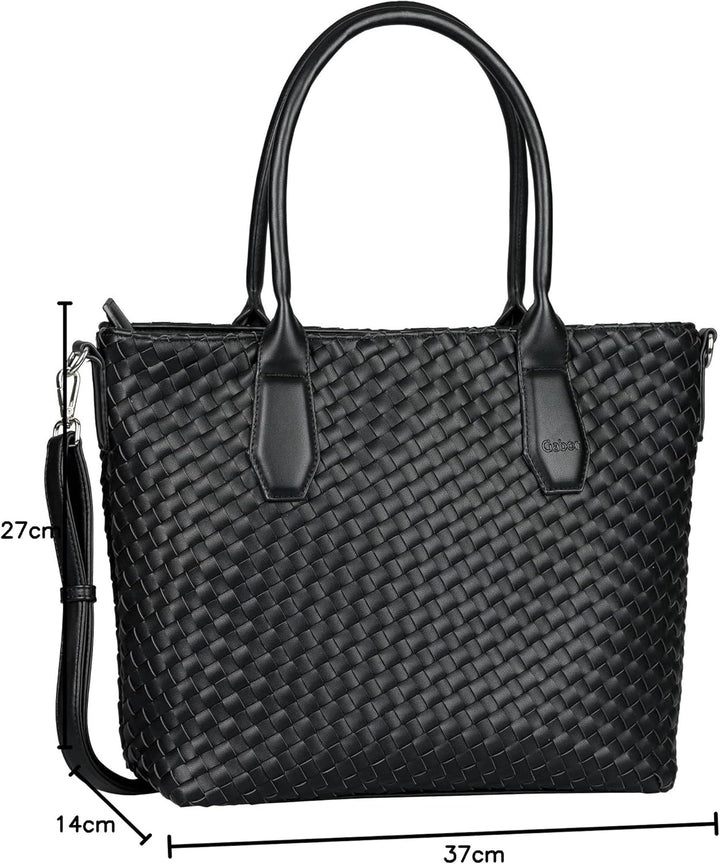 Gabor Emilia Zip Shopper Schwarz 37 x 14 x 27, Schwarz 37 x 14 x 27