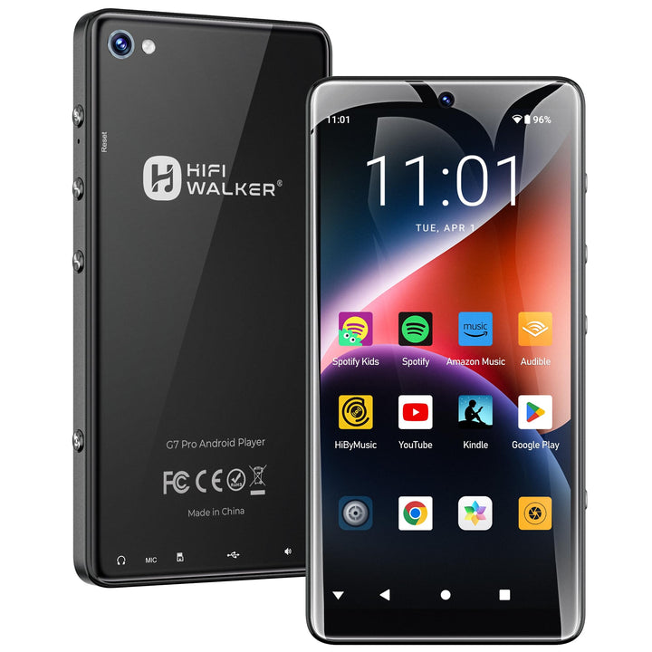 HIFI WALKER G7 Pro MP3-Player, Android 13, 160 GB, WLAN &amp; Bluetooth Schwarz 160.0 GB, Schwarz 160.0