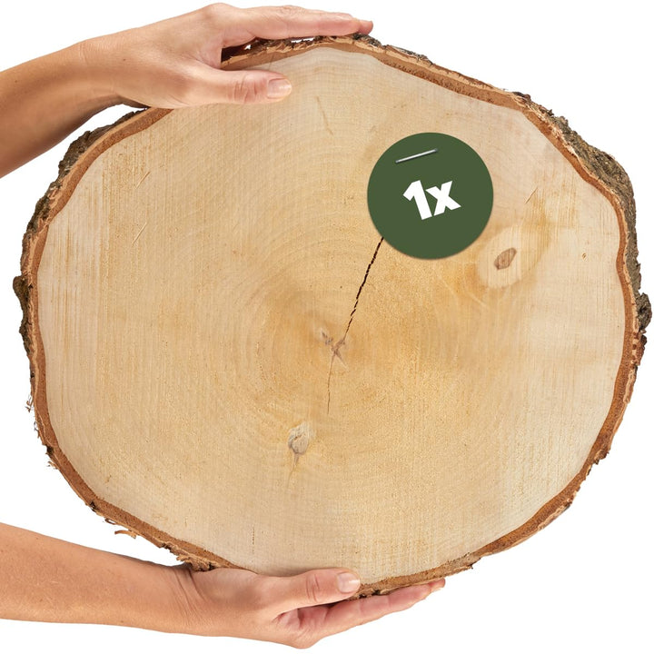 Grosse Holzscheibe in 40 cm (38-44cm) Durchmesser für DIY Basteln und Dekorieren - 1 Stück runde Bir