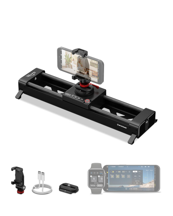 iFootage Shark Slider PICO, motorisierter Kameraschieber mit 360° Schwenkdrehung, DJI Pocket 3/4 &amp; A