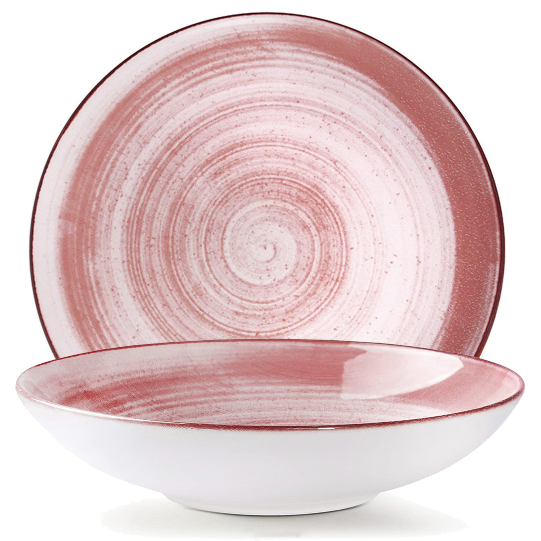 Konsimo. 6er Set Suppenteller - Pastateller - Tiefteller - für 6 Personen - Schale aus Keramik - LIN