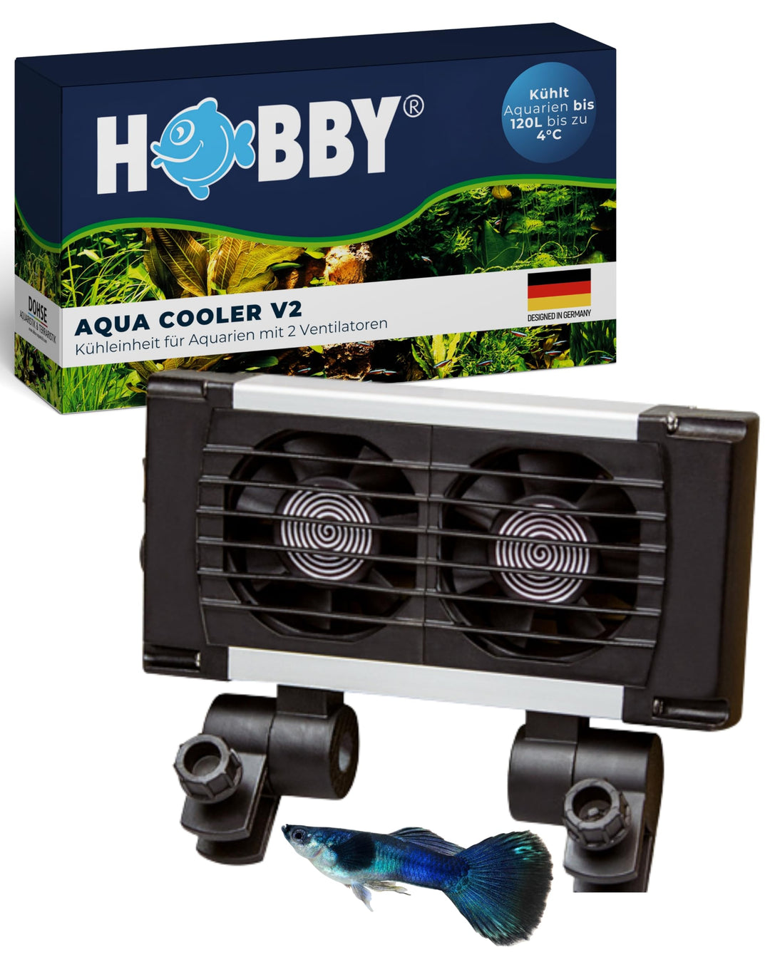 Hobby Aqua Cooler V2 2 Ventilatoren schwarz, 2 Ventilatoren schwarz