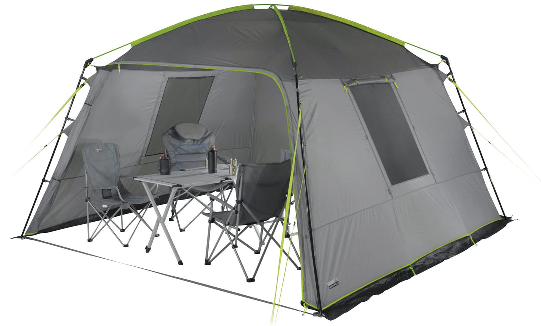 High Peak Unisex – Erwachsene Pavillon Cabana, hellgrau-dunkelgrau-Lime, Einheitsgrösse