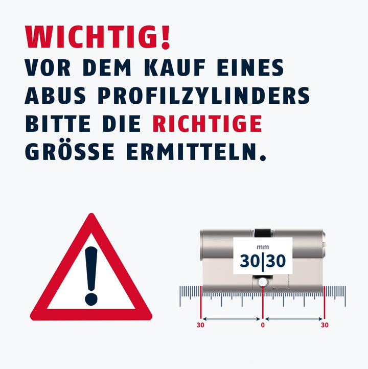 ABUS Profil-Zylinder KD6XNP 30/30 mit Codekarte und 5 Schlüsseln, 50716