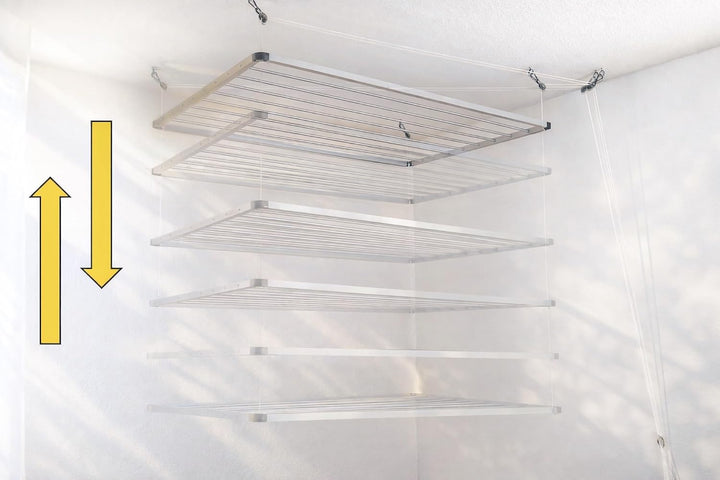 Lift Deckenwäscheständer - Deckentrockner - Wäscheständer für die Decke 120cm für Badewanne, Balkon,