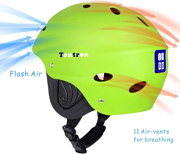Tontron Wakeboard Kajak Kitesurf Wassersport Helm Grün M(53-59cm), Grün M(53-59cm)