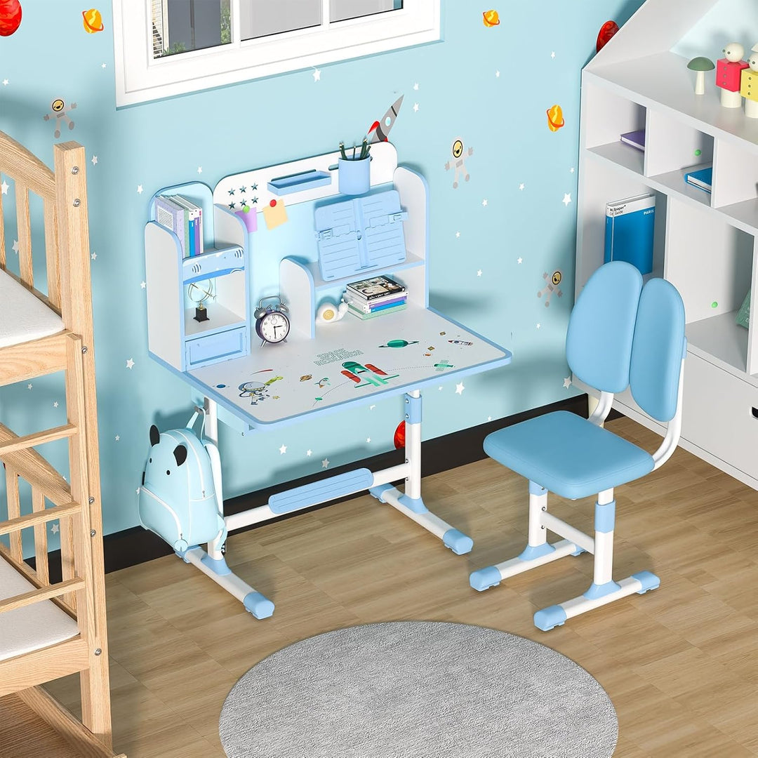 Kinder-Schreibtisch- und Stuhl-Set, Kinderschreibtische, Jungen-Mädchen-Schreibtisch für Kinderzimme