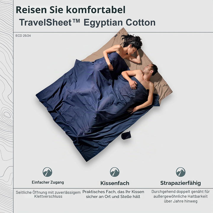Cocoon ECD25/24 Reisesteppdecke für Herren, Blau, 220 x 180 cm Khaki/Tuareg 220 x 180 cm, Khaki/Tuar