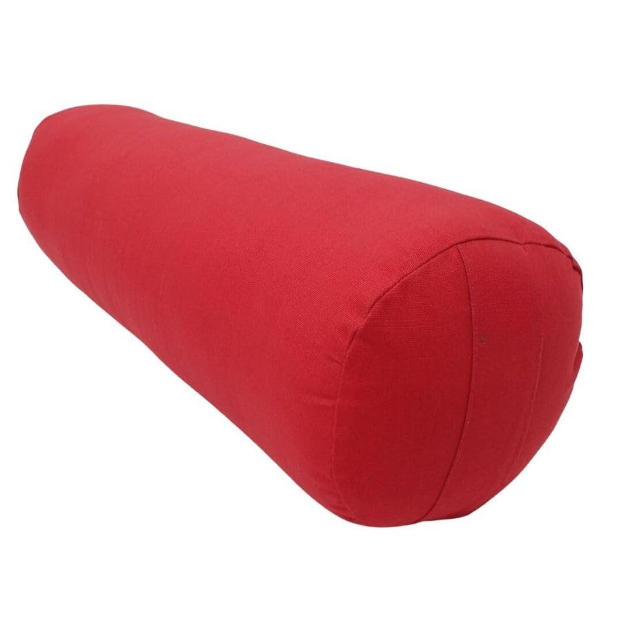 Yoga-Bolster, zylindrisch, Baumwolle und Kapok, Bio, 65 x 21 cm bordeaux, bordeaux