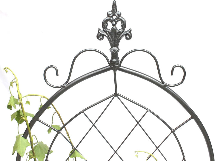 DanDiBo Rankhilfe Metall Rankgitter 120 cm Grau 96193 Kletterhilfe Bodenstecker Blumenhalter Ranksäu