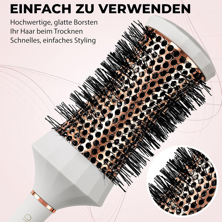 Lily England Runde Haarbürste Set, 4 Stück Professional Blow Dry Kit mit 3 runden Bürsten und Kamm f