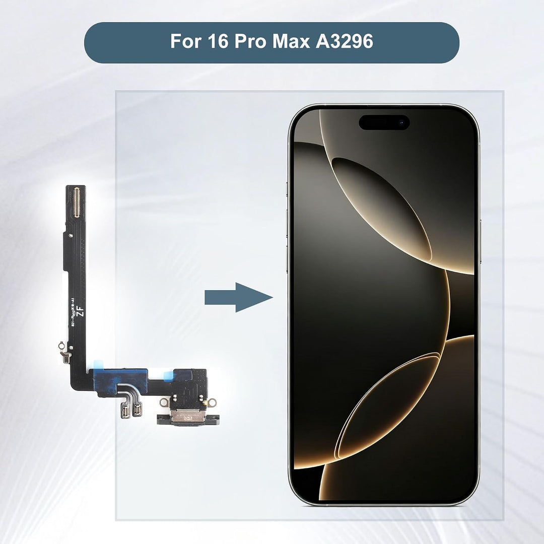 Ladebuchse Ersatzteil für iPhone 16 Pro Max A3296 Dock Connector Ladeport Ersatzteil für Reparatur