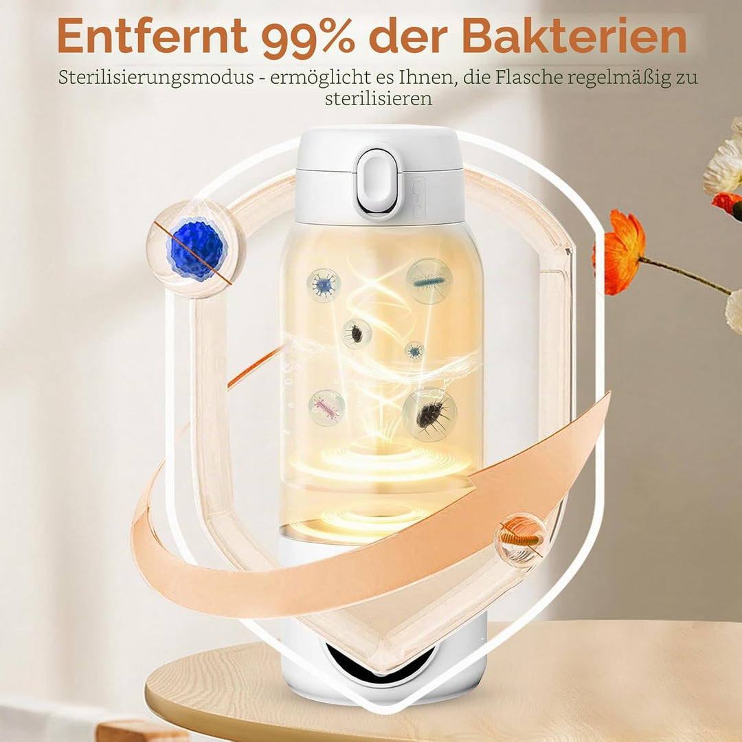 Tragbarer Flaschenwärmer Baby für Unterwegs, Zwei Heizmodi für Muttermilch und Wasser, Schnelles Auf