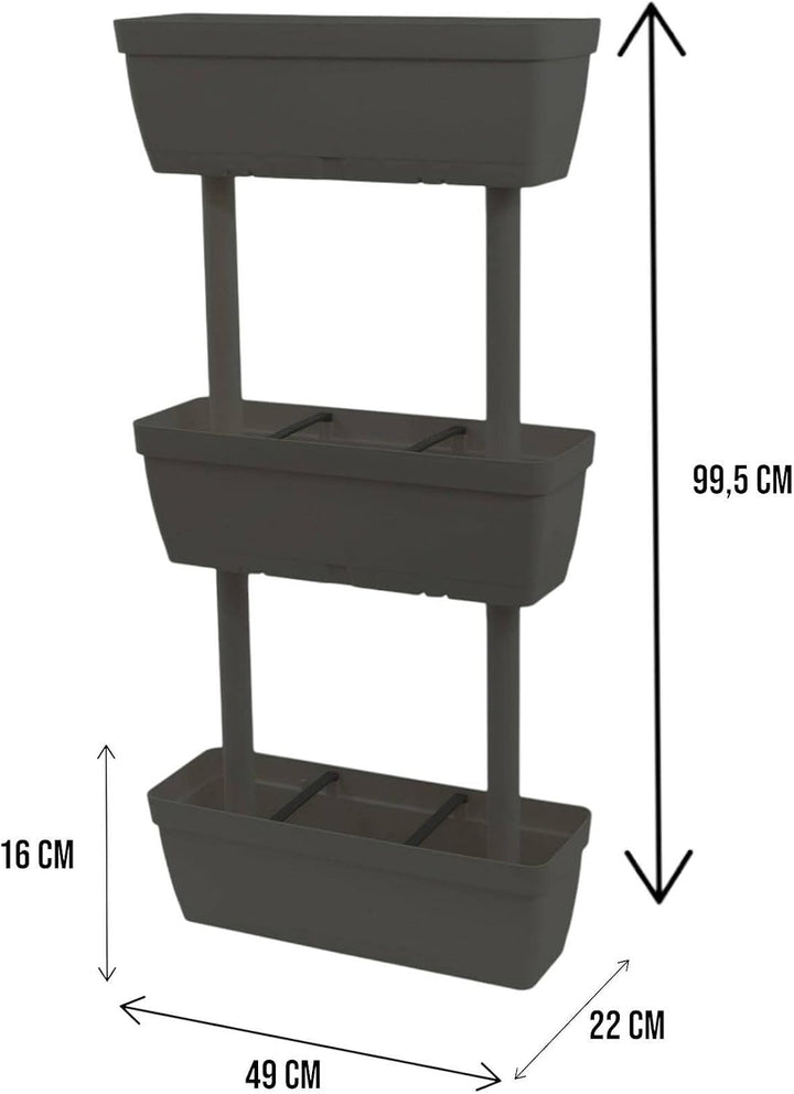 Dmora Set von 3 Vasen für den Hausgemüsegarten, Set von 3 Blumen Tür Vasen für Innen oder Aussen , 1