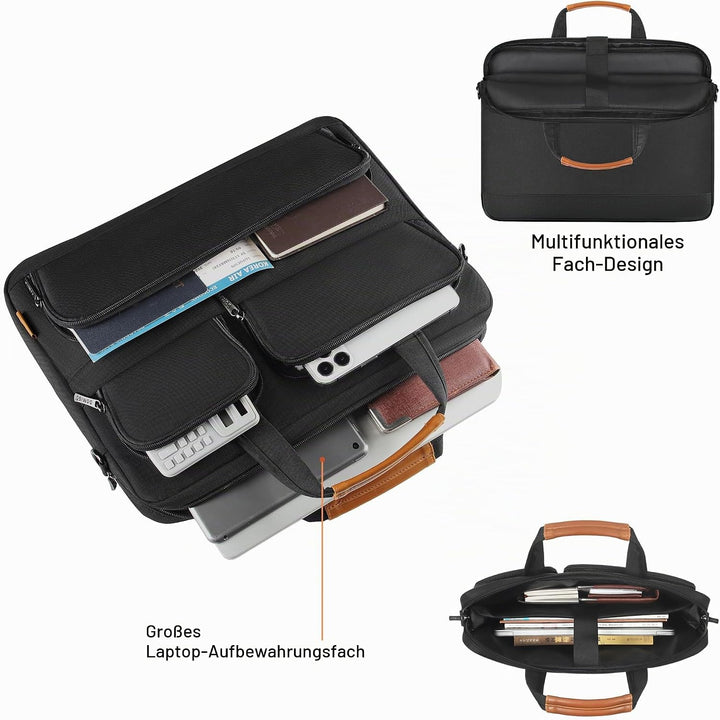 DOMISO 15-15.6 Zoll Laptoptasche Wasserdicht, Business Aktentasche mit Schulterriemen, tragbare Comp