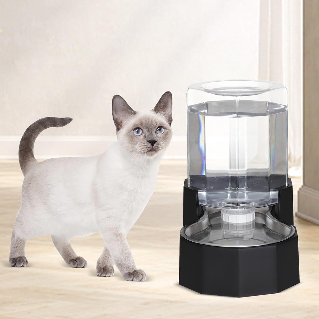 Sfozstra 5L Trinkbrunnen f. Hunde - Edelstahl, standsicher | Schwerkraftbetrieben, 5L, rutschfester