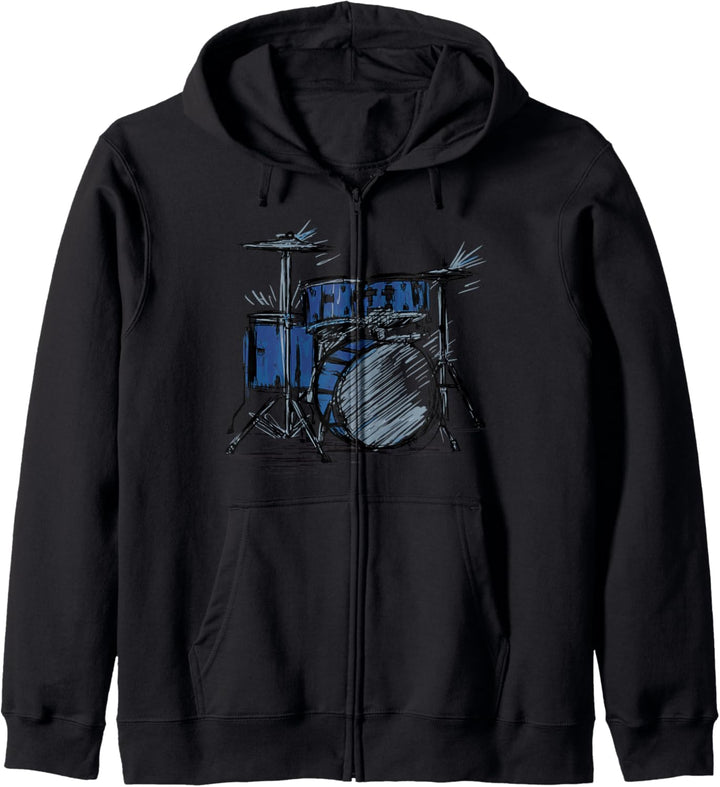 Cooles Schlagzeuger Design mit Schlagzeug Kapuzenjacke
