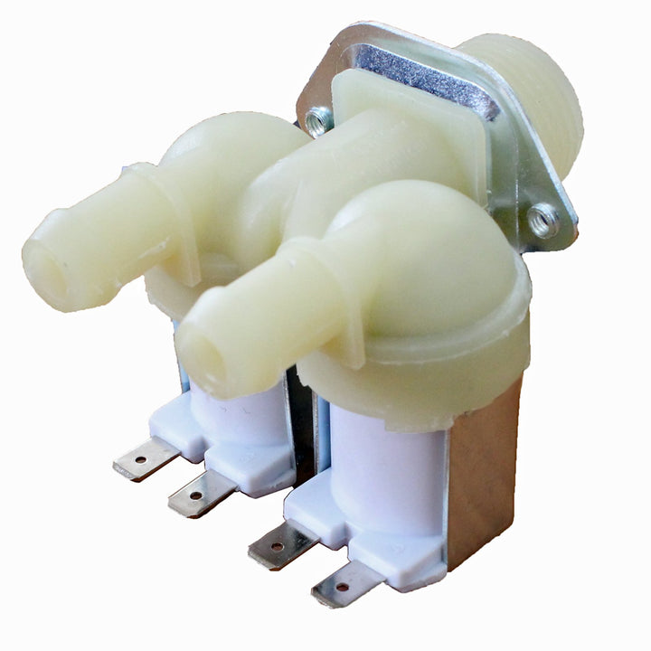 SPARES2GO Magnet-Kaltwasserventil für Hoover-Waschmaschine (Doppeleinlass, 2-Wege, 180º) – Einbaulis