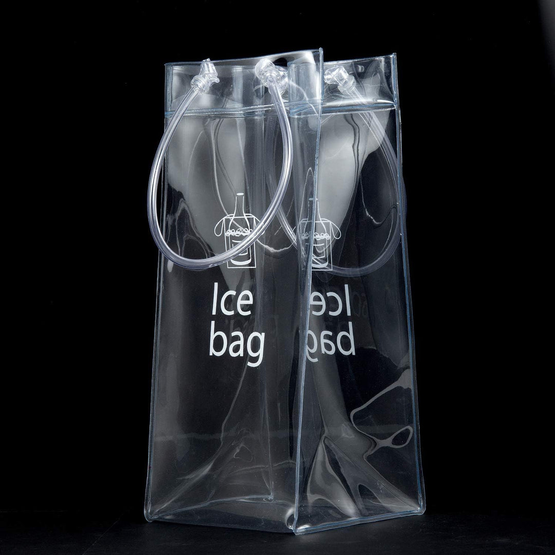 4 Stück Transparente Flaschenkühler Eistasche Kühltasche mit Griff für Champagner Wein Getränke