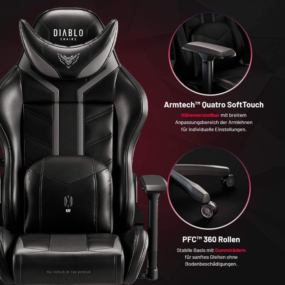 Diablo X-Ray Gaming Stuhl Bürostuhl Gamer Chair Schreibtischstuhl 4D Armlehnen Ergonomisches Design