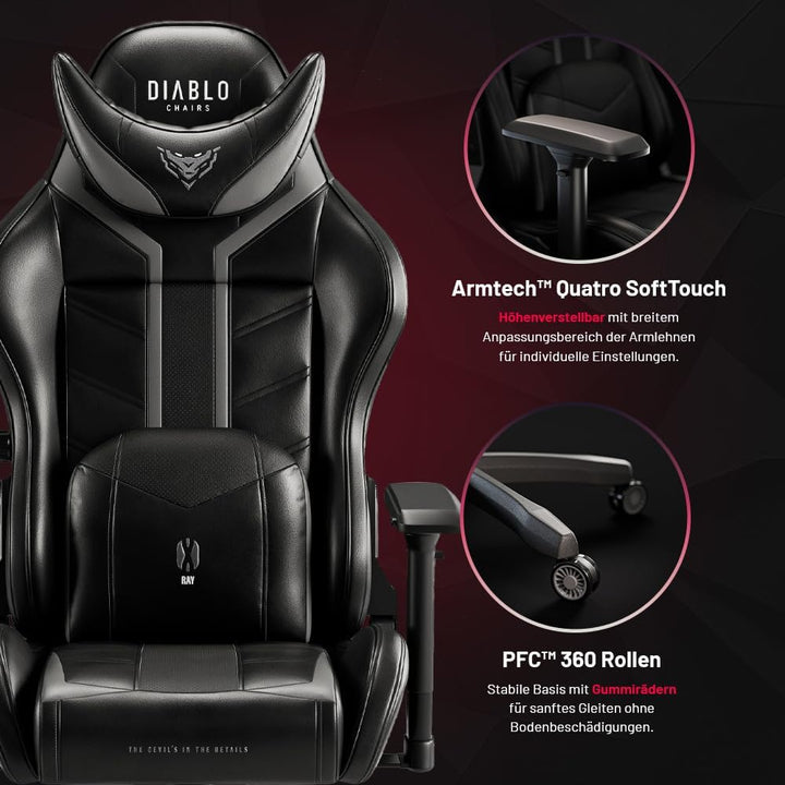 Diablo X-Ray Gaming Stuhl Bürostuhl Gamer Chair Schreibtischstuhl 4D Armlehnen Ergonomisches Design