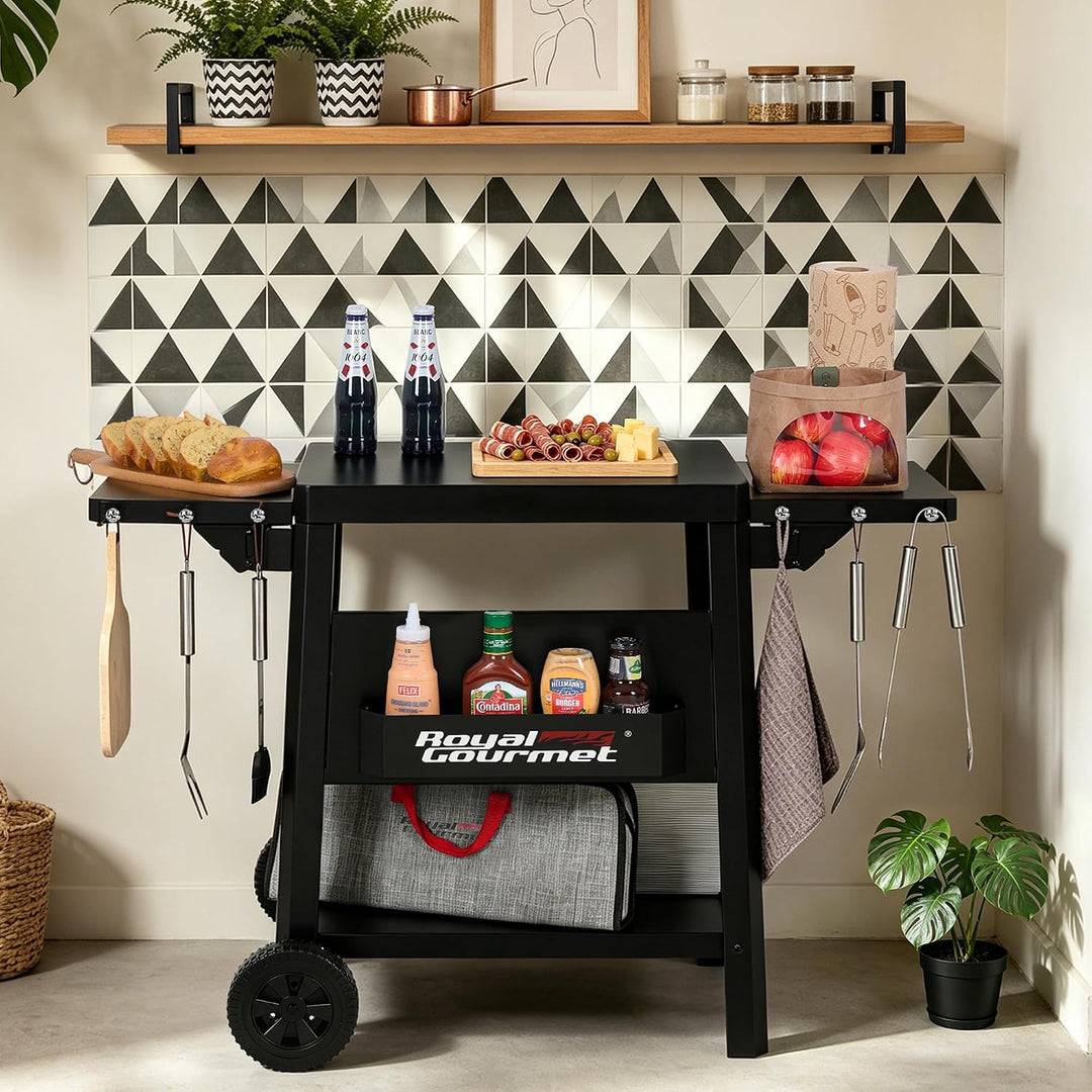 Royal Gourmet Grilltisch, Multi-Grillwagen Beistelltisch für Outdoor