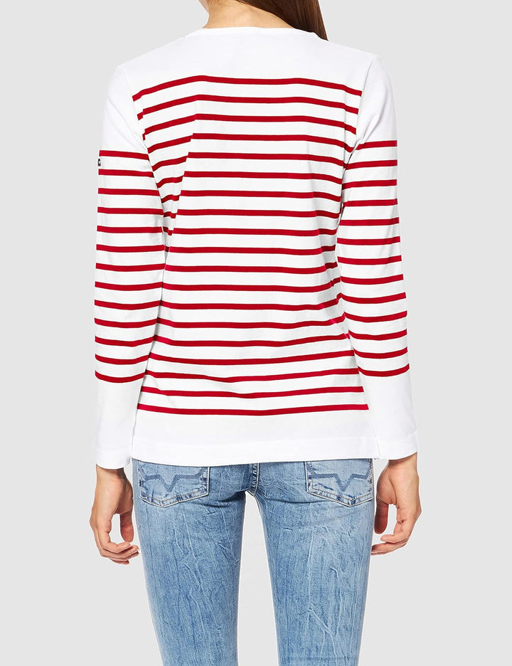 Armor Lux Damen 76838 Langarmshirt, Mehrfarbig (Blanc/Braise 320), Small (Herstellergrösse: 2)