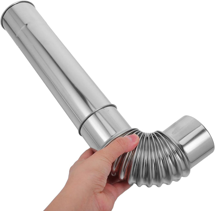 Edelstahl Ofenrohr Satz 60cm mit 90° Bogen Schornsteinverlängerung Ø 60mm für Zeltofen und Heizgerät