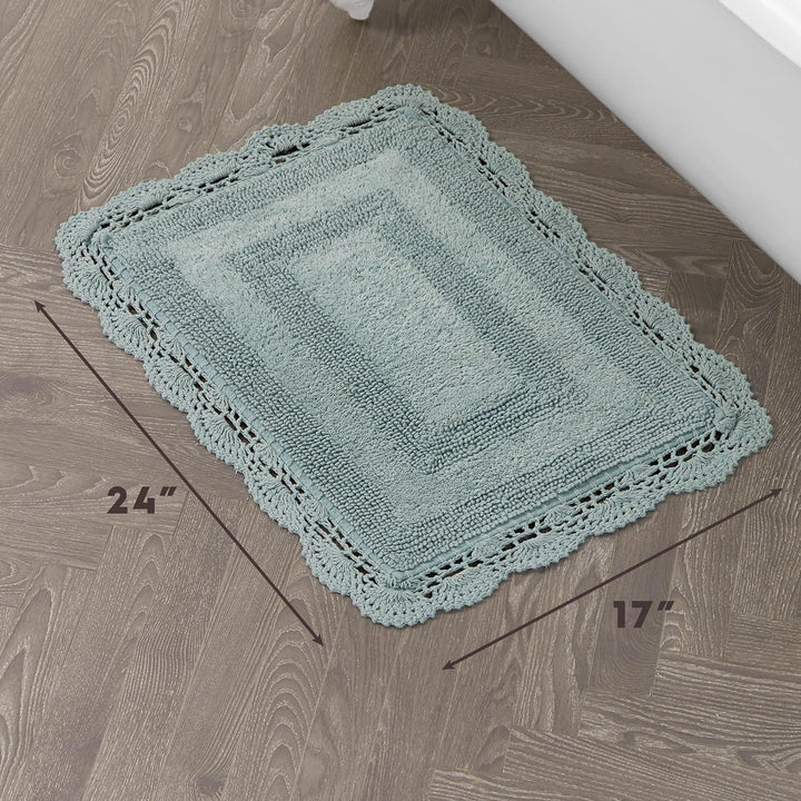 Laura Ashley Badvorleger, gehäkelt, Baumwolle, 43 x 61 cm, Aquamarin Aqua 17x24, Aqua 17x24