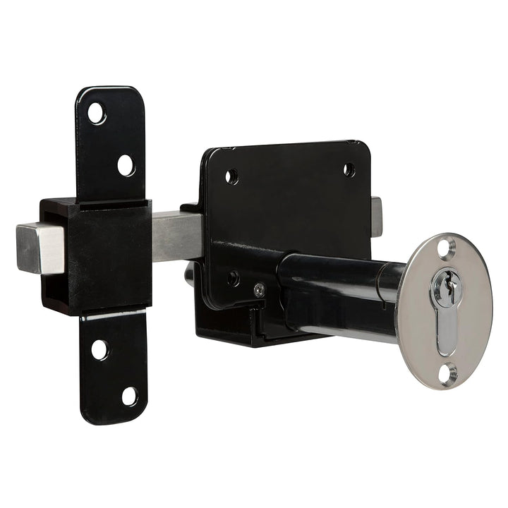 Gatemate 1490096 Euro P11 Weitwurf-Doppelschloss, Schwarz/Edelstahl, 70 mm
