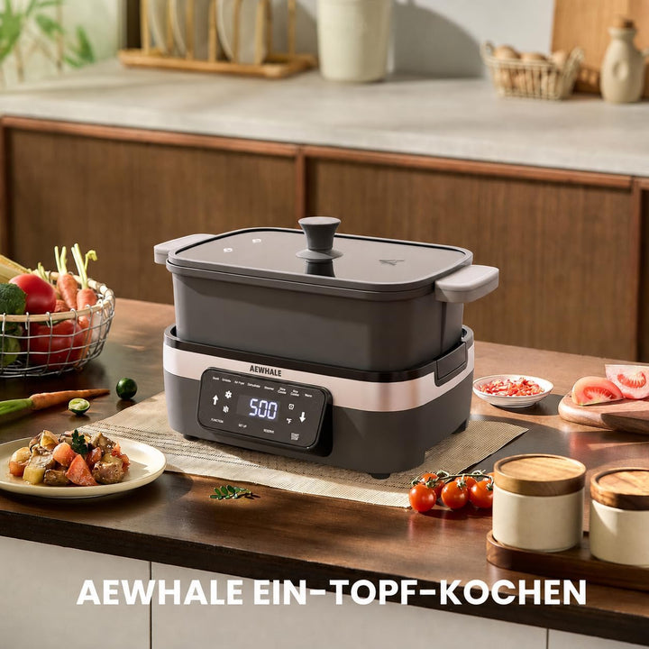 AEWHALE Multifunktions-Elektropfanne mit Backblech,32.5 * 21 cm