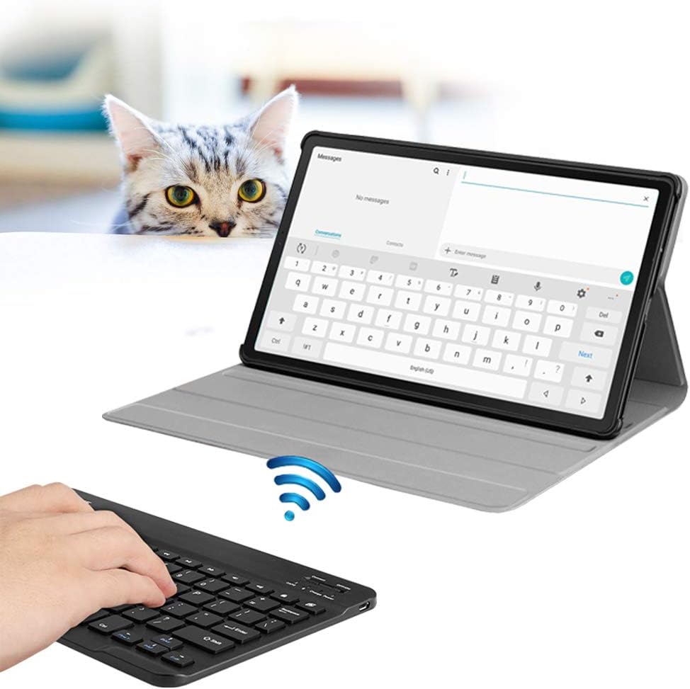 Tastaturhülle für Samsung Galaxy Tab A, 10,1 Zoll (2019), SM-T510/T515, Wineecy PU-Leder mit abnehmb
