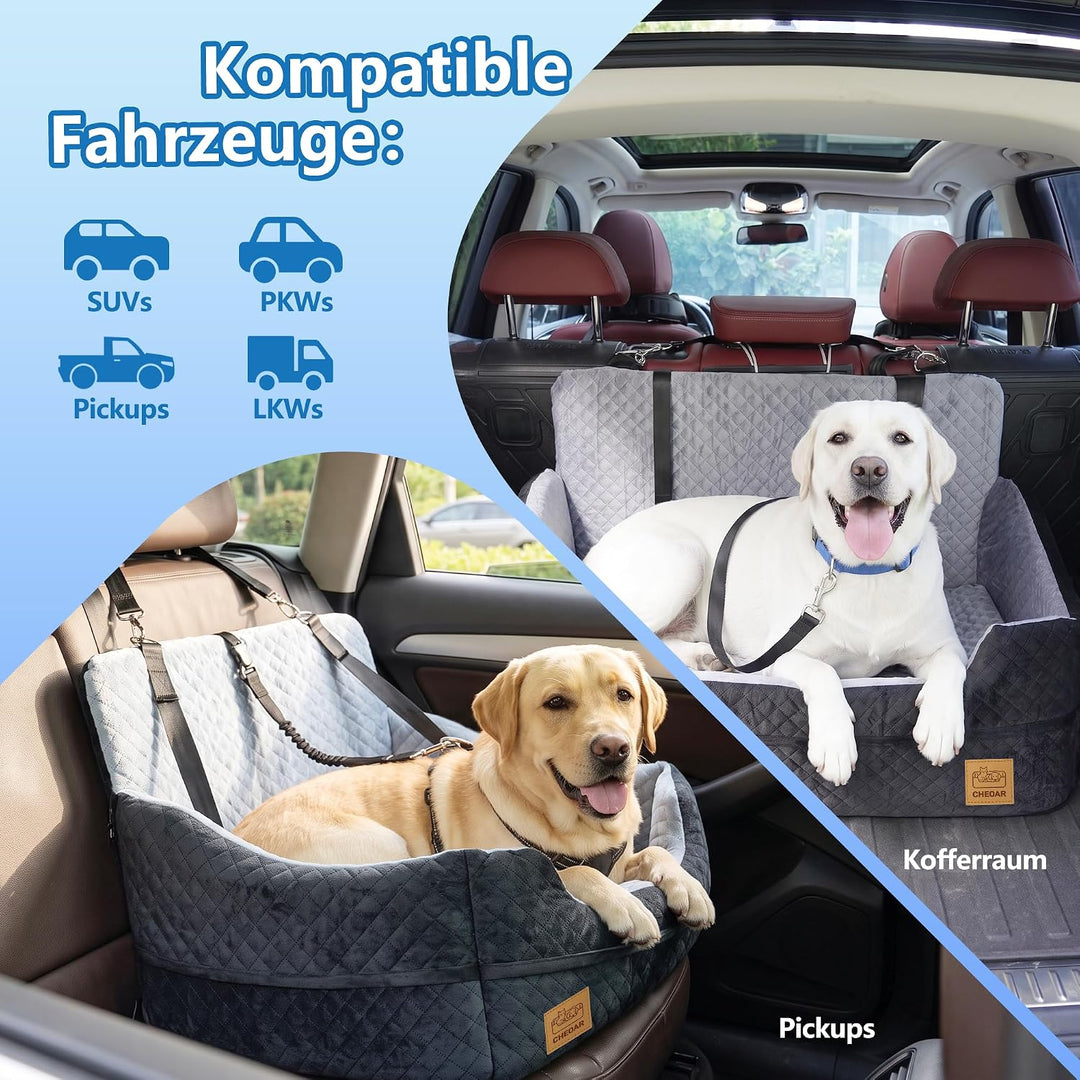 Haustier-Autositz für grosse Hunde, Memory-Schaum mit dickem Kissen