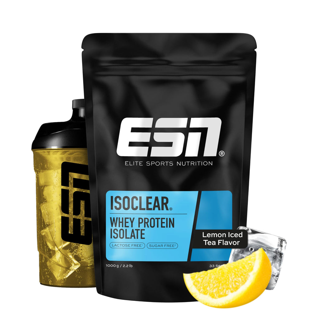 ESN ISOCLEAR Whey Isolate Protein Pulver, 1000g, Lemon Iced Tea, Proteinlimo mit fruchtig leckerem G