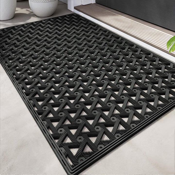 DEXI Fussmatte Aussen 61 x 91 cm, rutschfeste &amp; Wetterfest, Schwarz Schwarz 61 x 91 cm (Rechteckig),