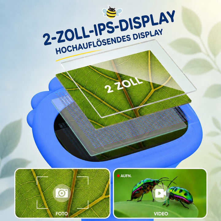 GeschenPark Handheld Kinder Mikroskop Outdoor Entdeckungs Set - 1000x Vergrösserung, 2" HD Display -